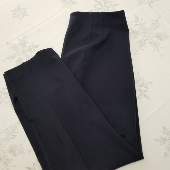 Talbots Dark Navy Zip Front Trouser Pants. - Picture 4 of 5